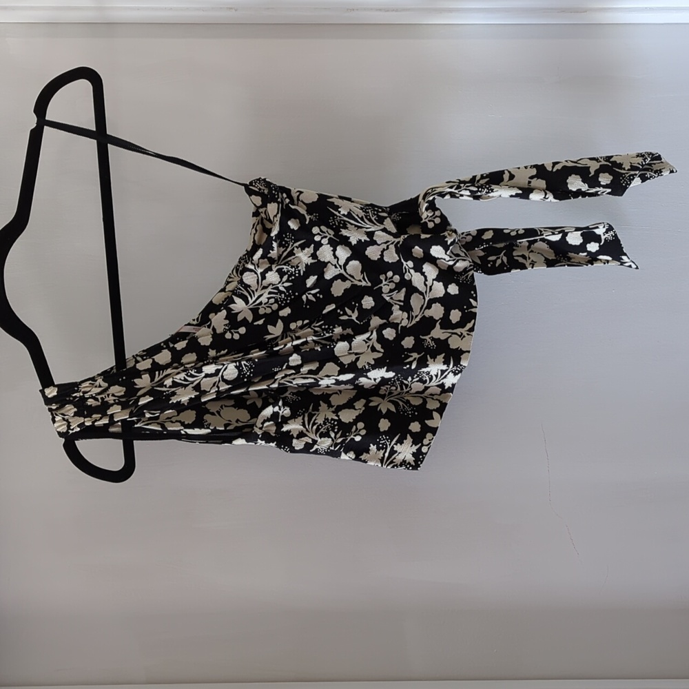 Free People Floral One shoulder crop top